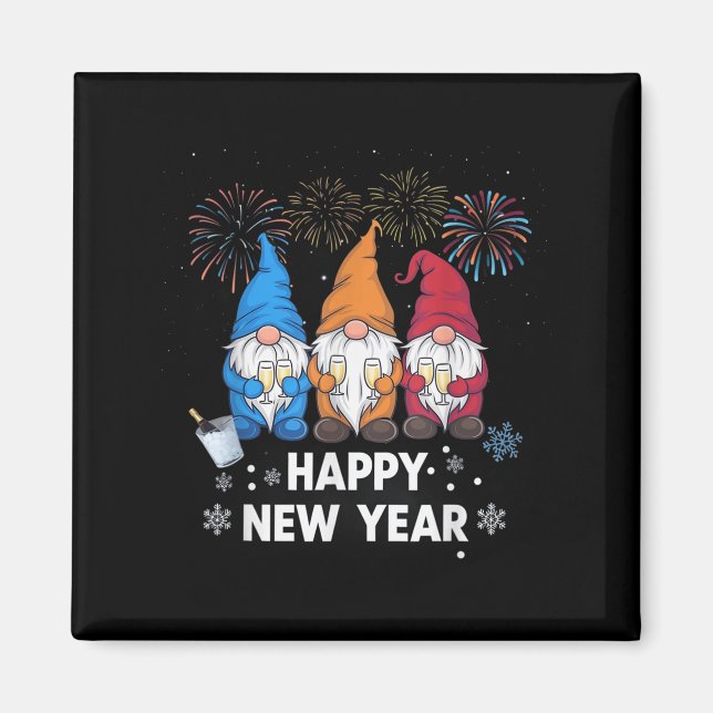 Happy New Years Eve Party Gnomes Matching Family O Magnet (Front)