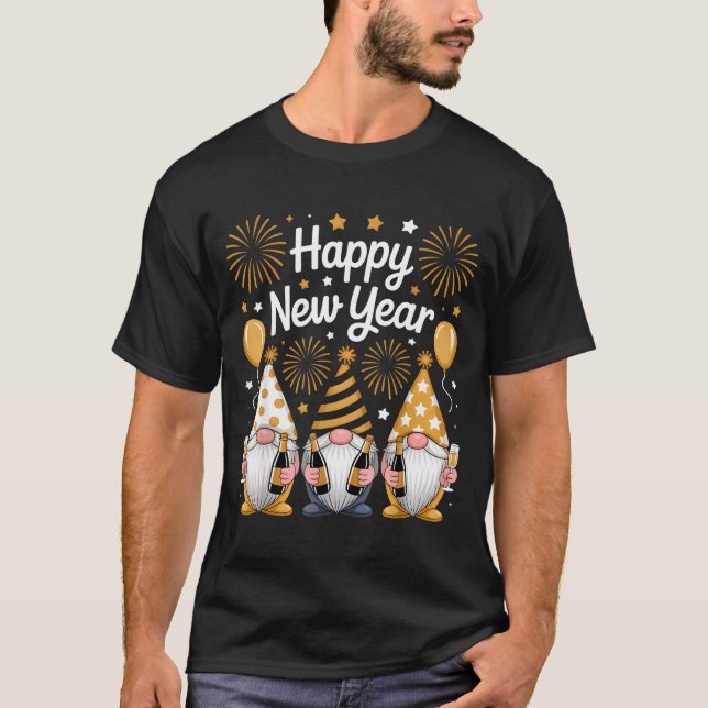 Happy New Years Eve Party Gnomes Matching Family  T-Shirt (Front)