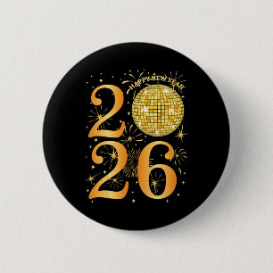 Happy New Years Fireworks 2026 New Year's Eve Part 6 Cm Round Badge