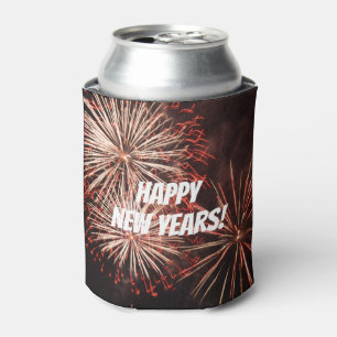 Happy New Years Fireworks Can Cooler