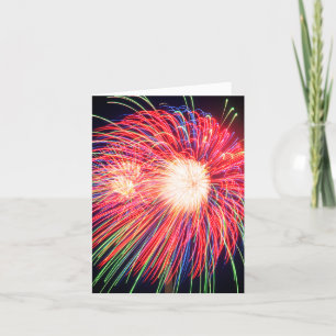 Happy New Year's Fireworks Photo Holiday Card