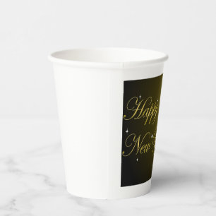 Happy New Years Glittering Champagne Paper Cups