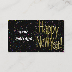 Happy New Years Gold Text Business Card