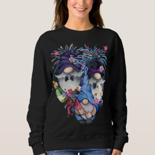 Happy New Years NYE Party Tomte Three Garden Gnome Sweatshirt