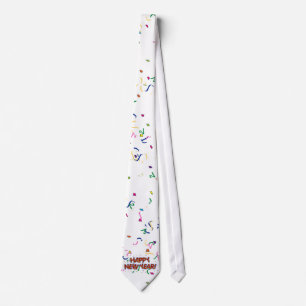 Happy New Year's Text with Confetti Tie