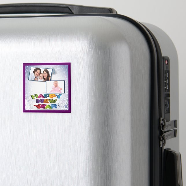 Happy New Year's Two Custom Photo Magnet (In Situ (Luggage))
