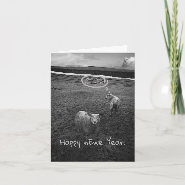 Happy nEwe Year - New Year pun Holiday Card (Front)