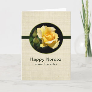 Happy Norooz Across the Miles with Yellow Rose Holiday Card
