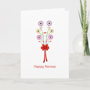 Happy Norooz Persian New Year Greeting Card-Flower Holiday Card
