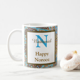 Happy Norooz Persian New Year Monogram Initial Coffee Mug