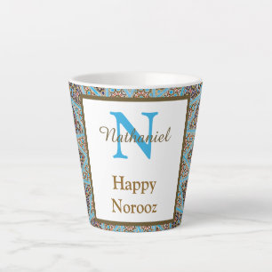 Happy Norooz Persian New Year Monogram Initial Latte Mug