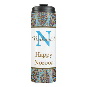 Happy Norooz Persian New Year Monogram Initial Thermal Tumbler