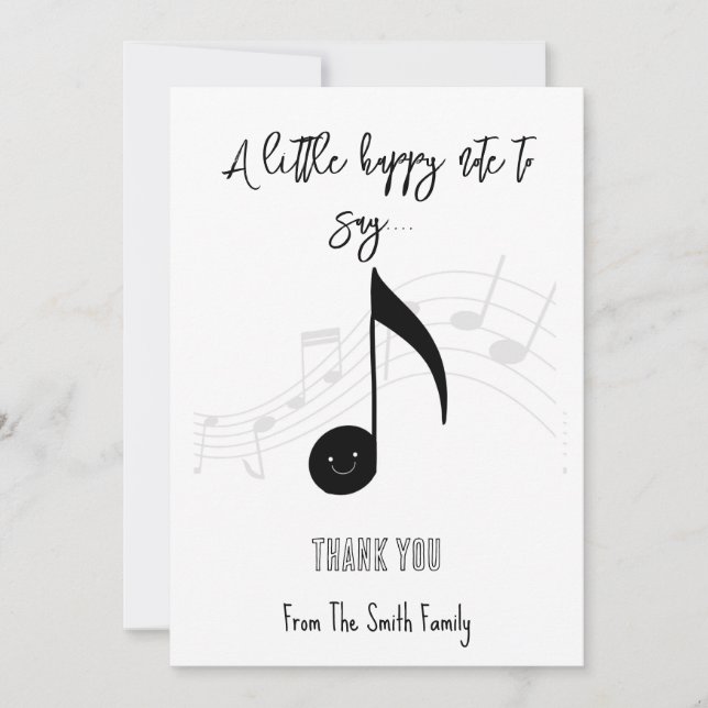happy note music teacher gift CARD HOLDER (Front)