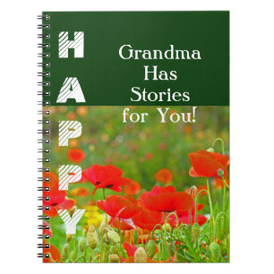 HAPPY notebooks Grandma has Stories for You Poppy
