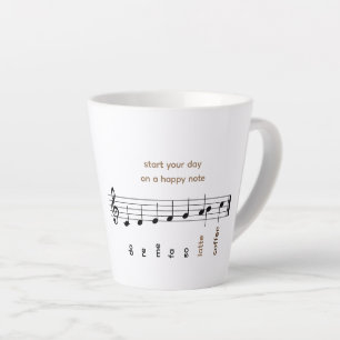 Happy Notes Do Re Mi Latee Music Note Personalized Latte Mug