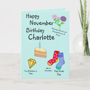 Happy November Birthday Folded Greeting Card