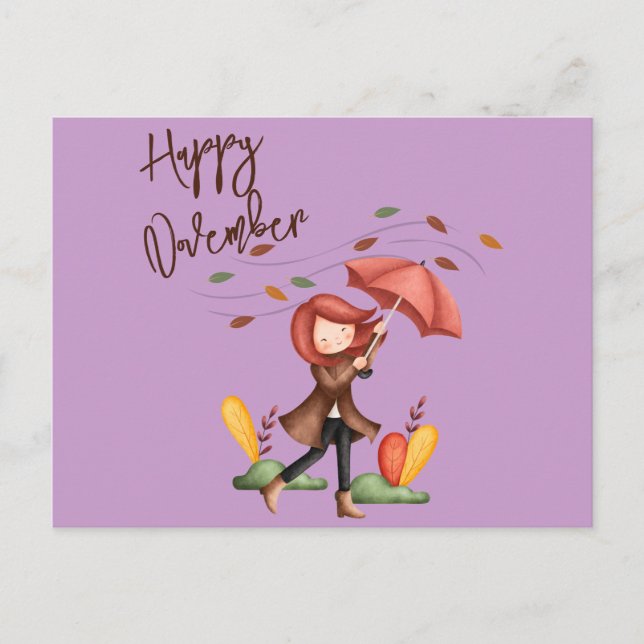 Happy November customisable  Postcard (Front)