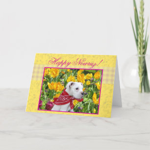 Happy Nowruz boxer puppy greeting card