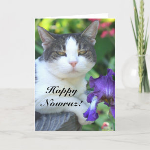 Happy Nowruz Cat in the garden card