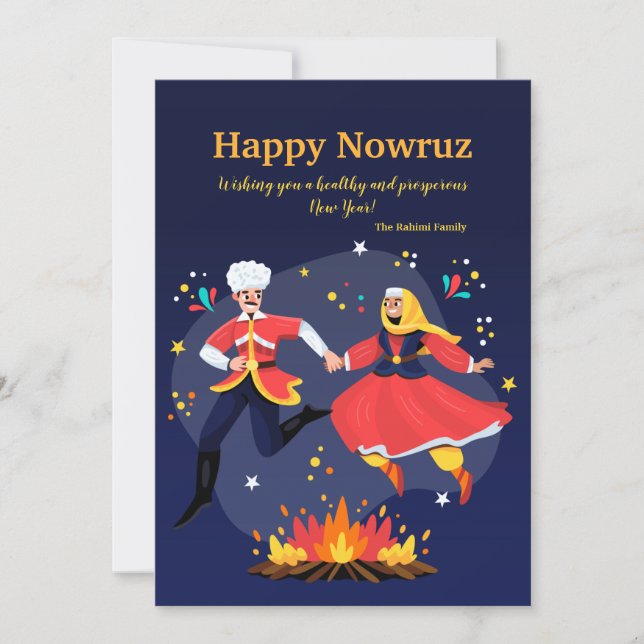 Happy Nowruz Flat Holiday Card (Front)
