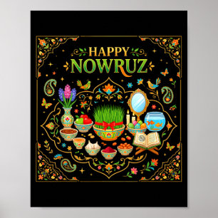 Happy nowruz for persian new year norooz men women poster