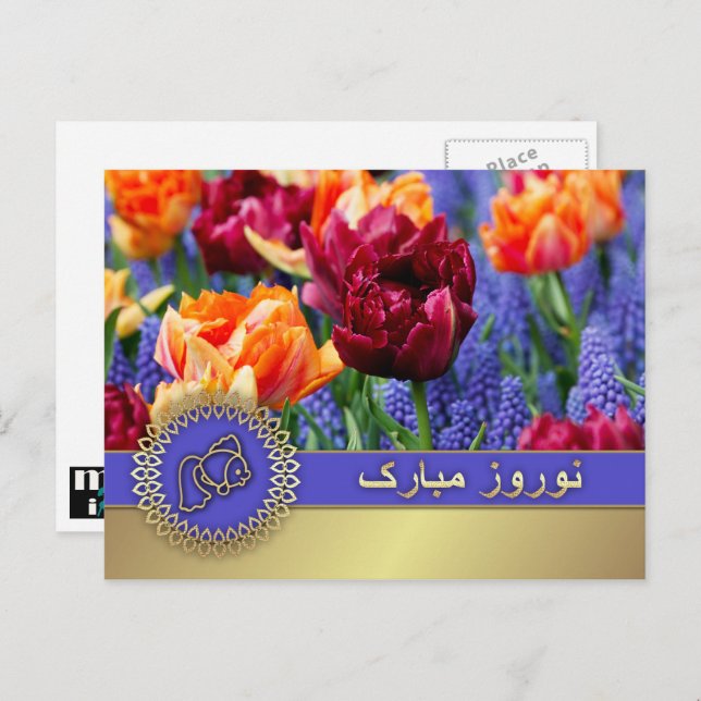 Happy Nowruz. Persian New Year  Holiday Postcard (Front/Back)