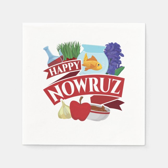 Happy Nowruz Persian New Year Napkin (Front)