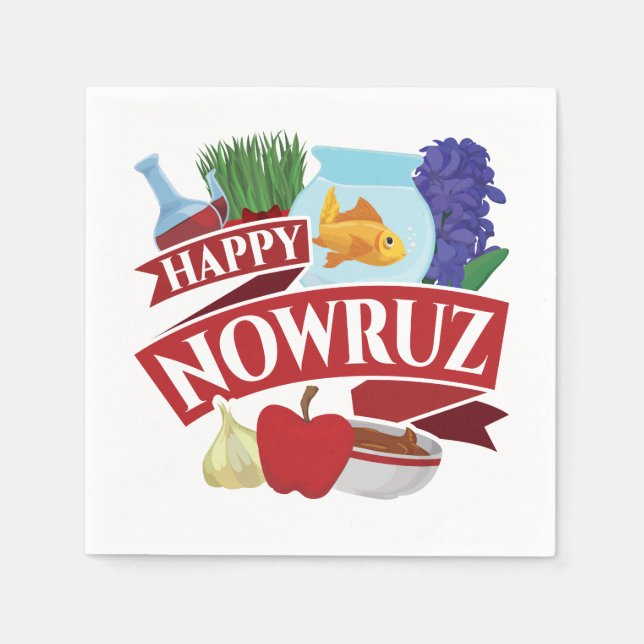 Happy Nowruz Persian New Year Napkin (Front)
