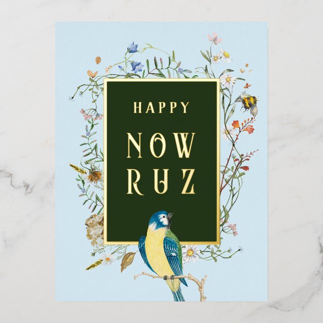 Happy Nowruz Songbird BLANK Postcard (Front)