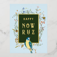 Happy Nowruz Songbird Foil Postcard