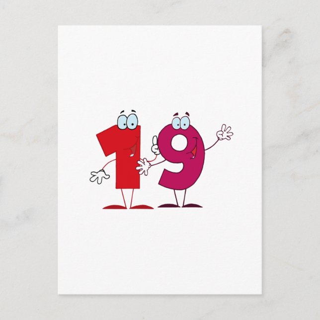 Happy Number 19 Postcard (Front)