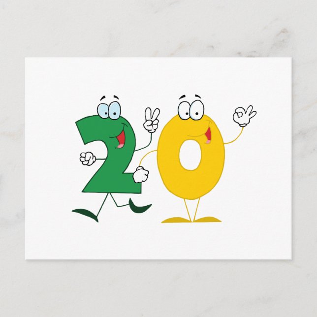 Happy Number 20 Postcard (Front)
