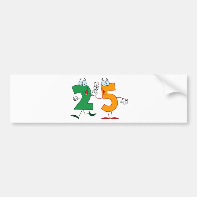 Happy Number 25 Bumper Sticker (Front)