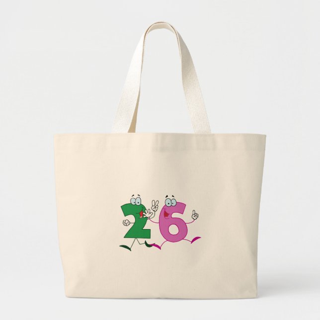 Happy Number 26 Large Tote Bag (Front)