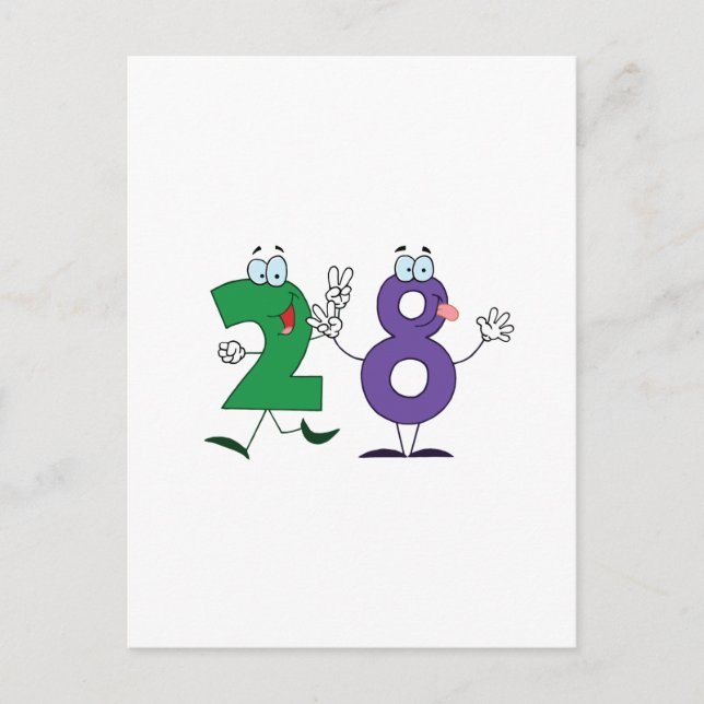 Happy Number 28 Postcard (Front)