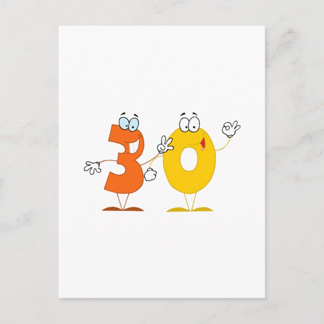 Happy Number 30 Postcard (Front)