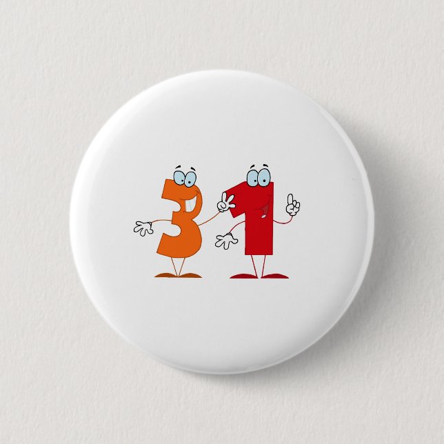 Happy Number 31 6 Cm Round Badge (Front)