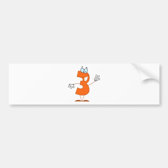 Happy Number 3 Bumper Sticker (Front)