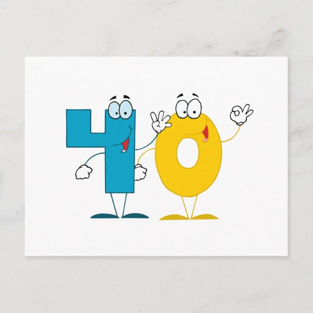 Happy Number 40 Postcard (Front)