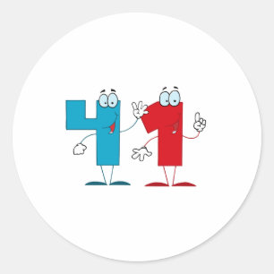 Happy Number 41 Classic Round Sticker
