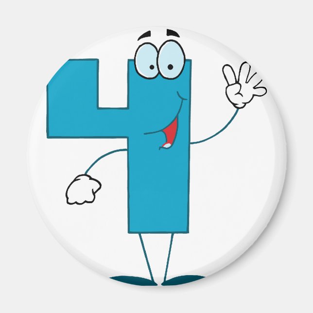 Happy Number 4 Magnet (Front)