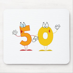 Happy Number 50 Mouse Pad