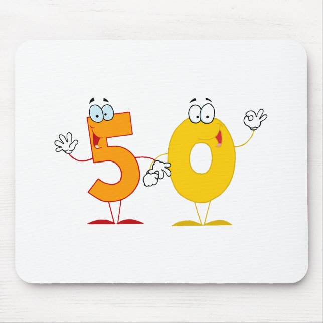 Happy Number 50 Mouse Pad (Front)