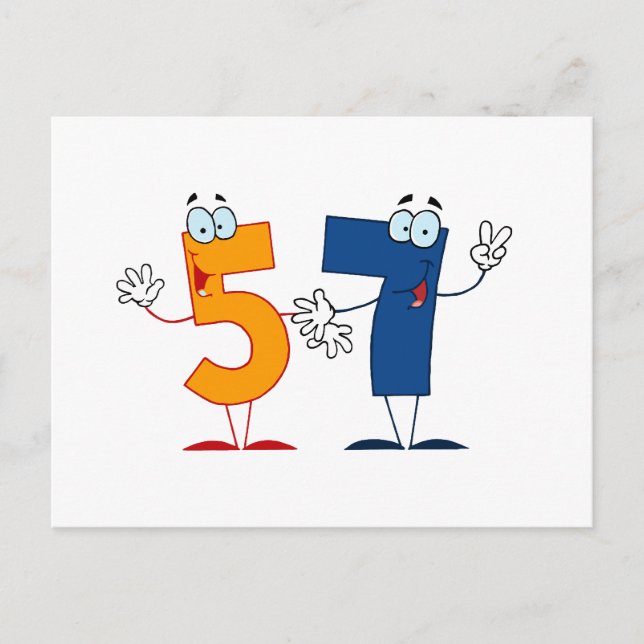 Happy Number 57 Postcard (Front)