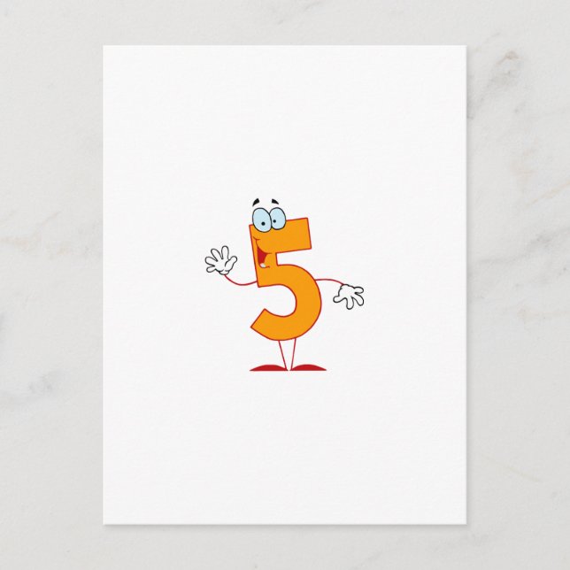 Happy Number 5 Postcard (Front)