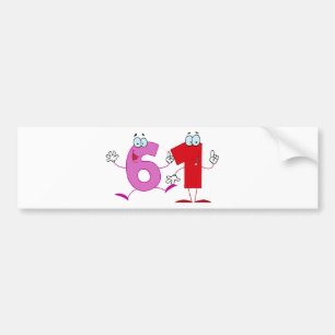 Happy Number 61 Bumper Sticker