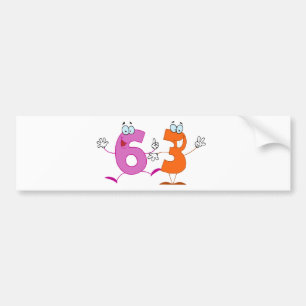 Happy Number 63 Bumper Sticker