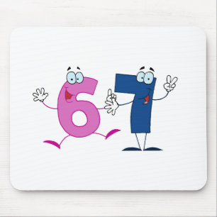 Happy Number 67 Mouse Pad