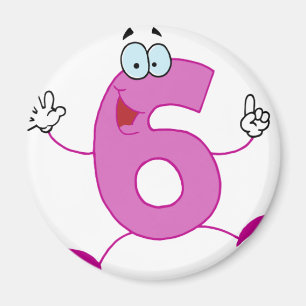 Happy Number 6 Magnet
