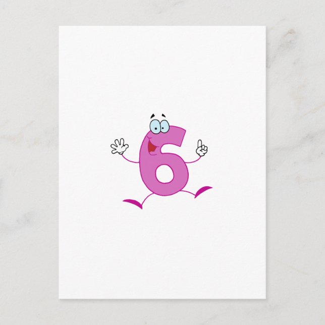 Happy Number 6 Postcard (Front)